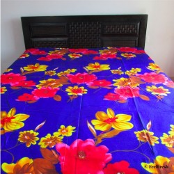 Blue-Red Floral Bed Spread