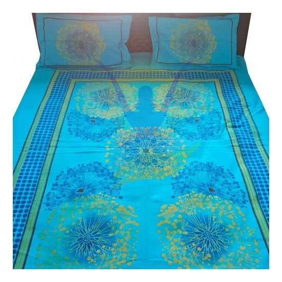 Blue Ghadi Printed Double Bedspread