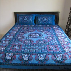 Blue Printed Bedspread
